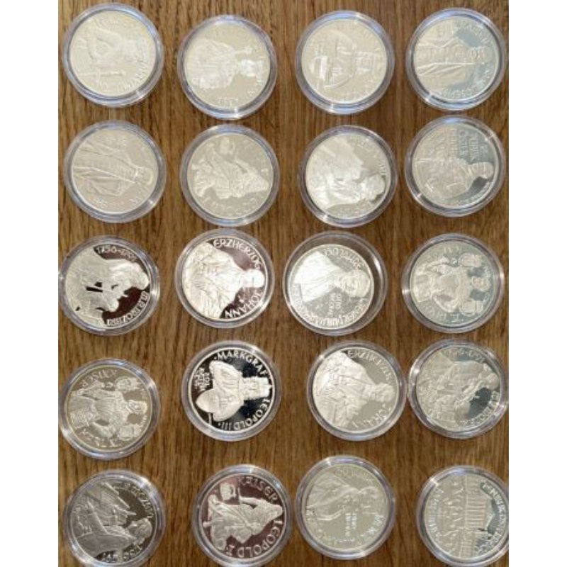 Österreich - 20x 100 Schilling 1991-1999 PP im Set