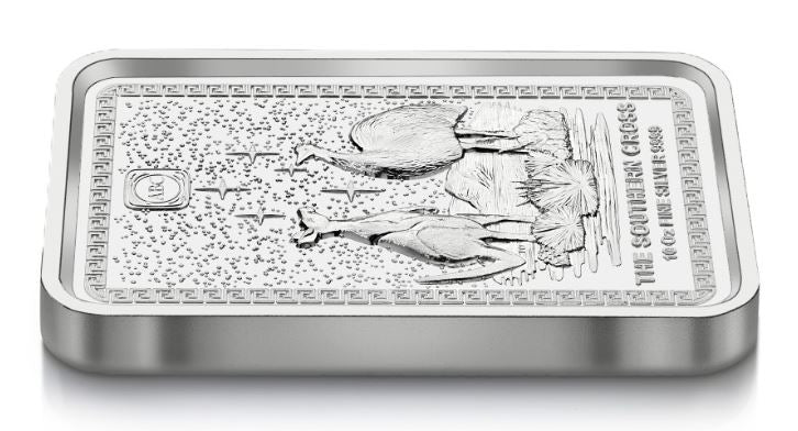 10 oz ABC Southern Cross Silberbarren High Relief 9999