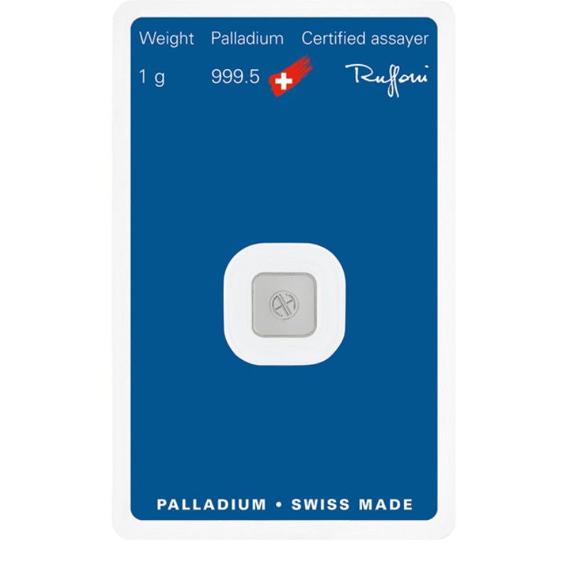 10x 1 Gramm Argor-Heraeus Palladium Barren