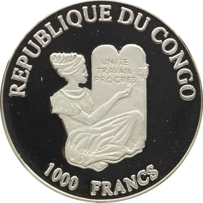 Kongo - 1000 Gramm Münze Giraffe 1996