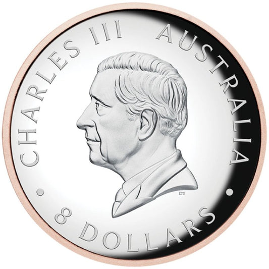 5 oz Silber Koala 2024 High Relief mit Roségold-Vergoldung