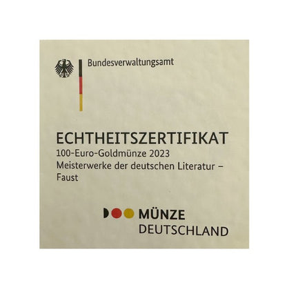 Deutschland  - Faust Goldmünze 100 Euro 2023 1/2oz