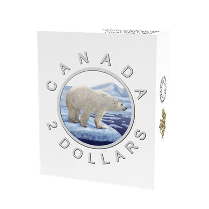 5 oz Silbermünze 2016 Big Coin Series 2 Dollar mit koloriertem Eisbärenmotiv