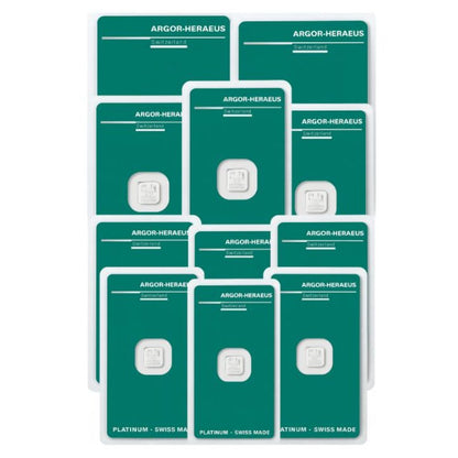 10x 1 Gramm Platin Barren