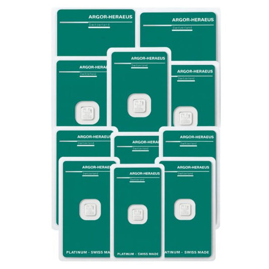 10x 1 Gramm Platin Barren