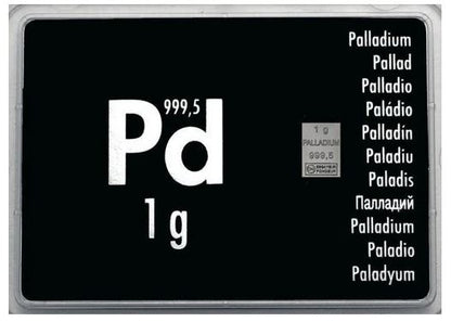 10x 1 Gramm Palladium Barren Argor Heraeus oder Valcambi