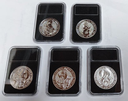 Großbritannien - 5x 2 Unzen Queens Beast