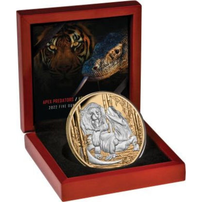 Niue 10 Dollar 2022 Silbermünze Komodowaran vs. Tiger PP