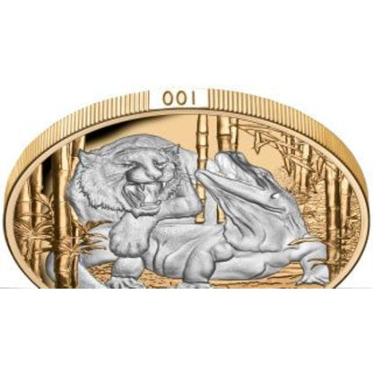 Niue 10 Dollar 2022 Silbermünze Komodowaran vs. Tiger PP