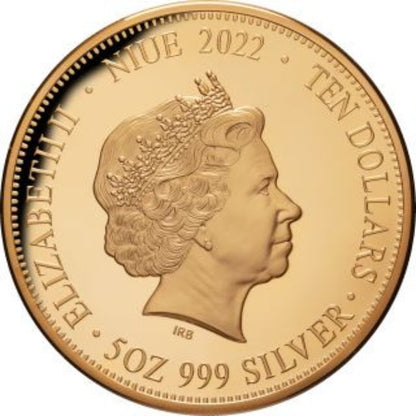 Niue 10 Dollar 2022 Silbermünze Komodowaran vs. Tiger PP