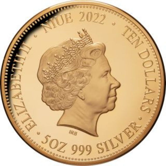 Niue 10 Dollar 2022 Silbermünze Komodowaran vs. Tiger PP