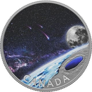 Alt-Text (Bild): Kanada 2023 Pingualuit Crater Crystal Eye of Nunavik 5 oz Silber farbig Proof