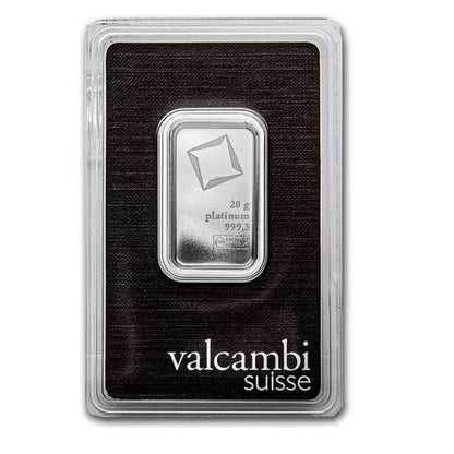Schweiz - 20 Gramm Valcambi Platin Barren - Koitz-Invest