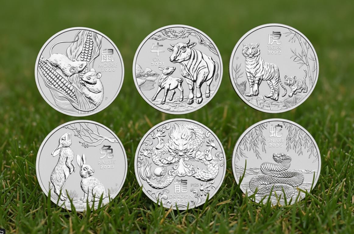 Australien - 6 Stück 1 oz Lunar II 2021 bis 2025