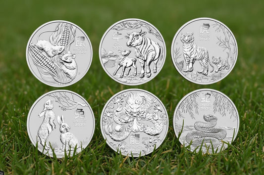 Australien - 6 Stück 1 oz Lunar II 2021 bis 2025