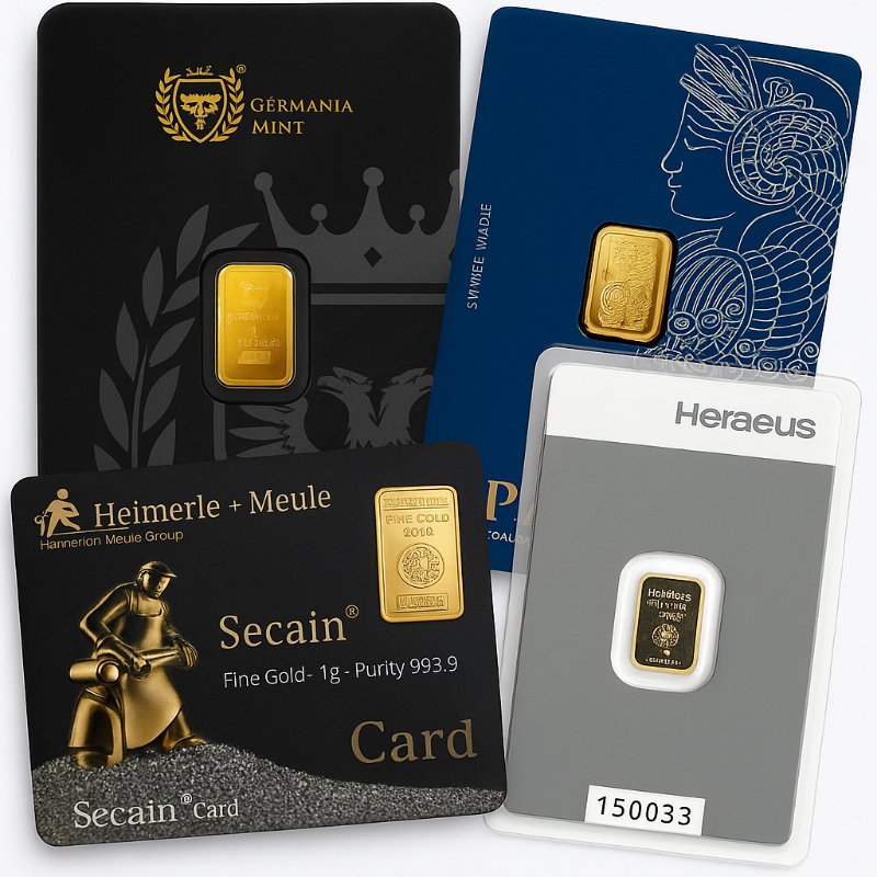 10 × 1 g Goldbarren – LBMA-zertifiziert, 999/999.9 Feingold, originalverpackt