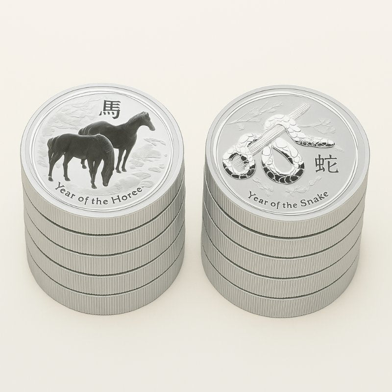 Australien - 10 Stück 2oz Lunar II Pferd und Schlange