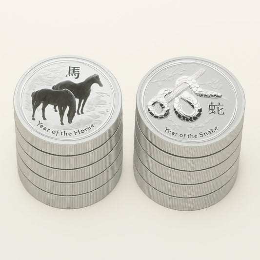 Australien - 10 Stück 2oz Lunar II Pferd und Schlange