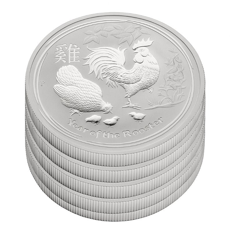 Australien - 5 Stück 2oz Lunar II Hahn 2017