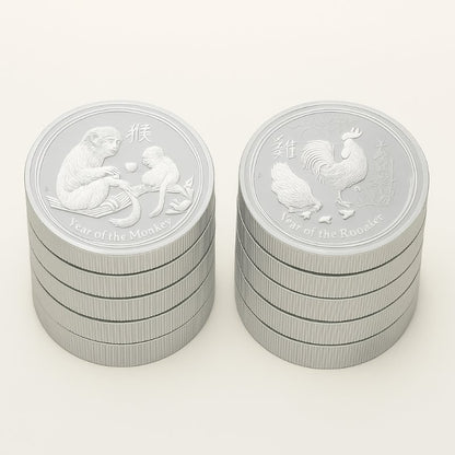 Australien - 10 Stück 2oz Lunar II Hahn und Affe