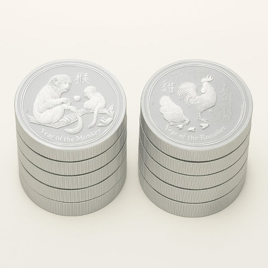 Australien - 10 Stück 2oz Lunar II Hahn und Affe