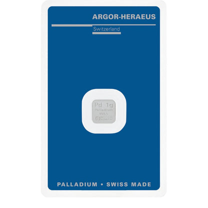 10x 1 Gramm Argor-Heraeus Palladium Barren