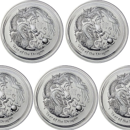 Australien - 5 Stück 2oz Lunar II Drache 2012