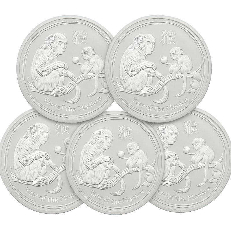 Australien - 5 Stück 2oz Lunar II Affe 2016