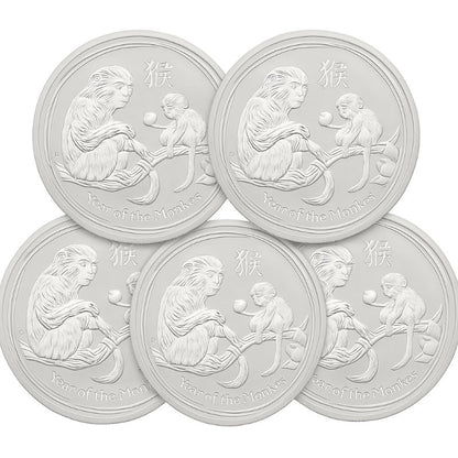 Australien - 5 Stück 2oz Lunar II Affe 2016
