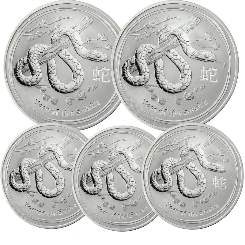 Australien - 5 Stück 2oz Lunar II  Schlange 2013