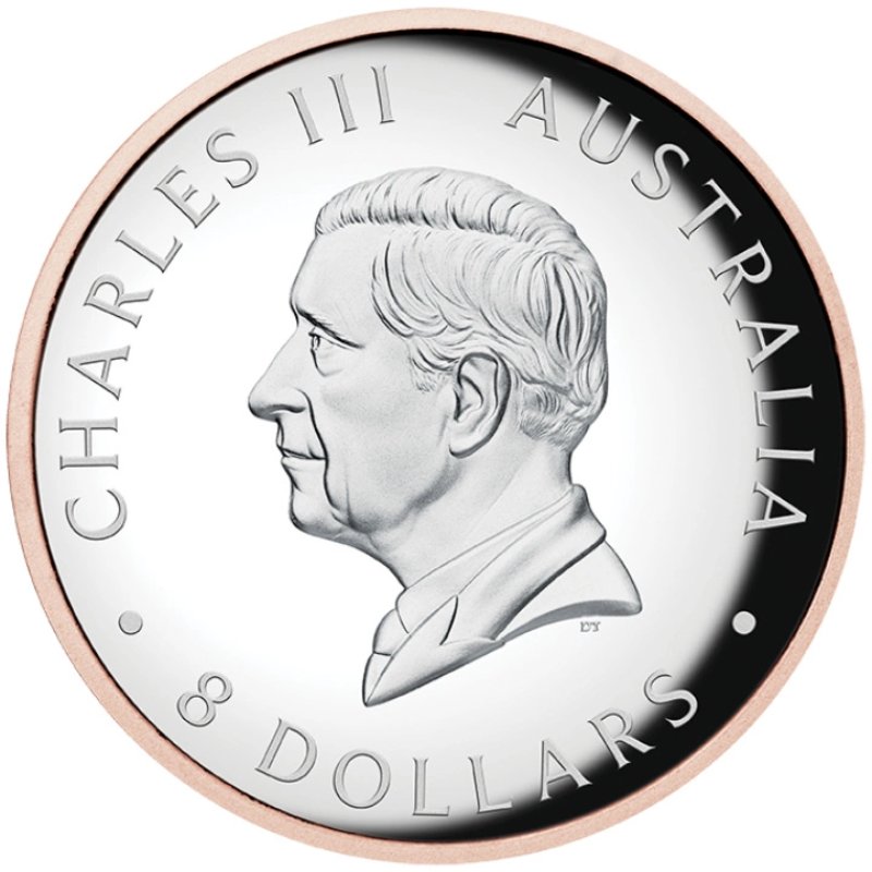 5 oz Silber Koala 2024 High Relief mit Roségold-Vergoldung