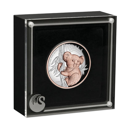 5 oz Silber Koala 2024 High Relief mit Roségold-Vergoldung