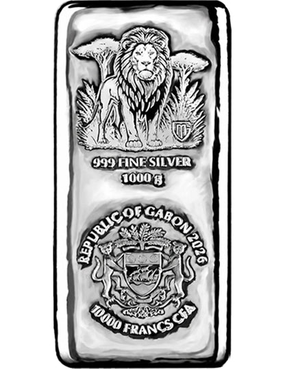 Gabun - 1000g Silber Münzbarren Lion 2026